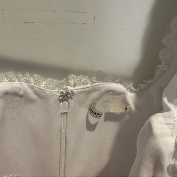 HOUSE OF CB Matilda White Puff Sleeve Corset Mini Dress Size Small - Picture 7 of 9